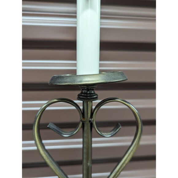 Vintage MCM Gold Metal Swirl Table Lamp - Picture 3 of 10